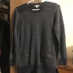 Two toned oversized blue sweater